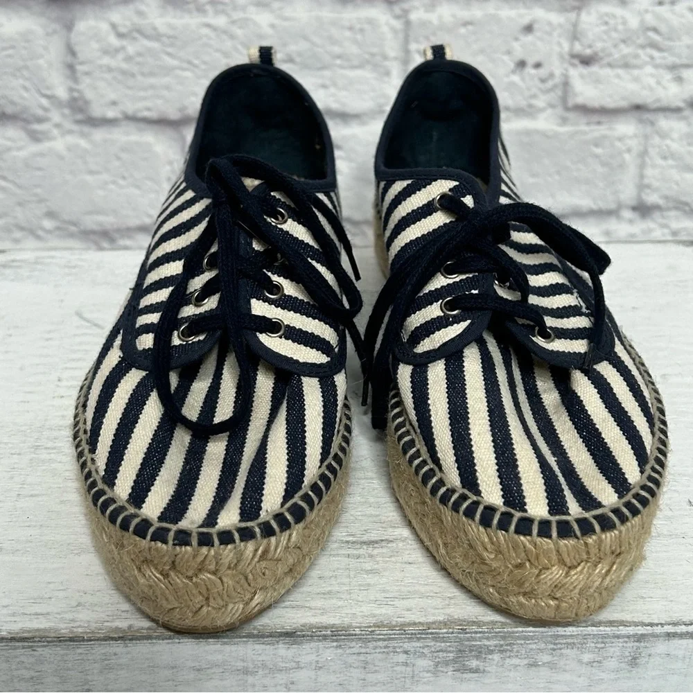 Loeffler Randall Alfie Navy Striped Espadrille Sneakers